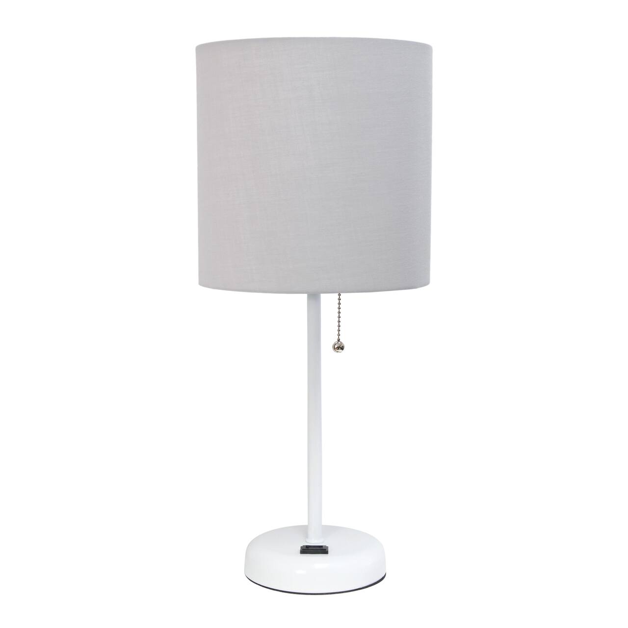 LimeLights White Base Lamp with Charging Outlet